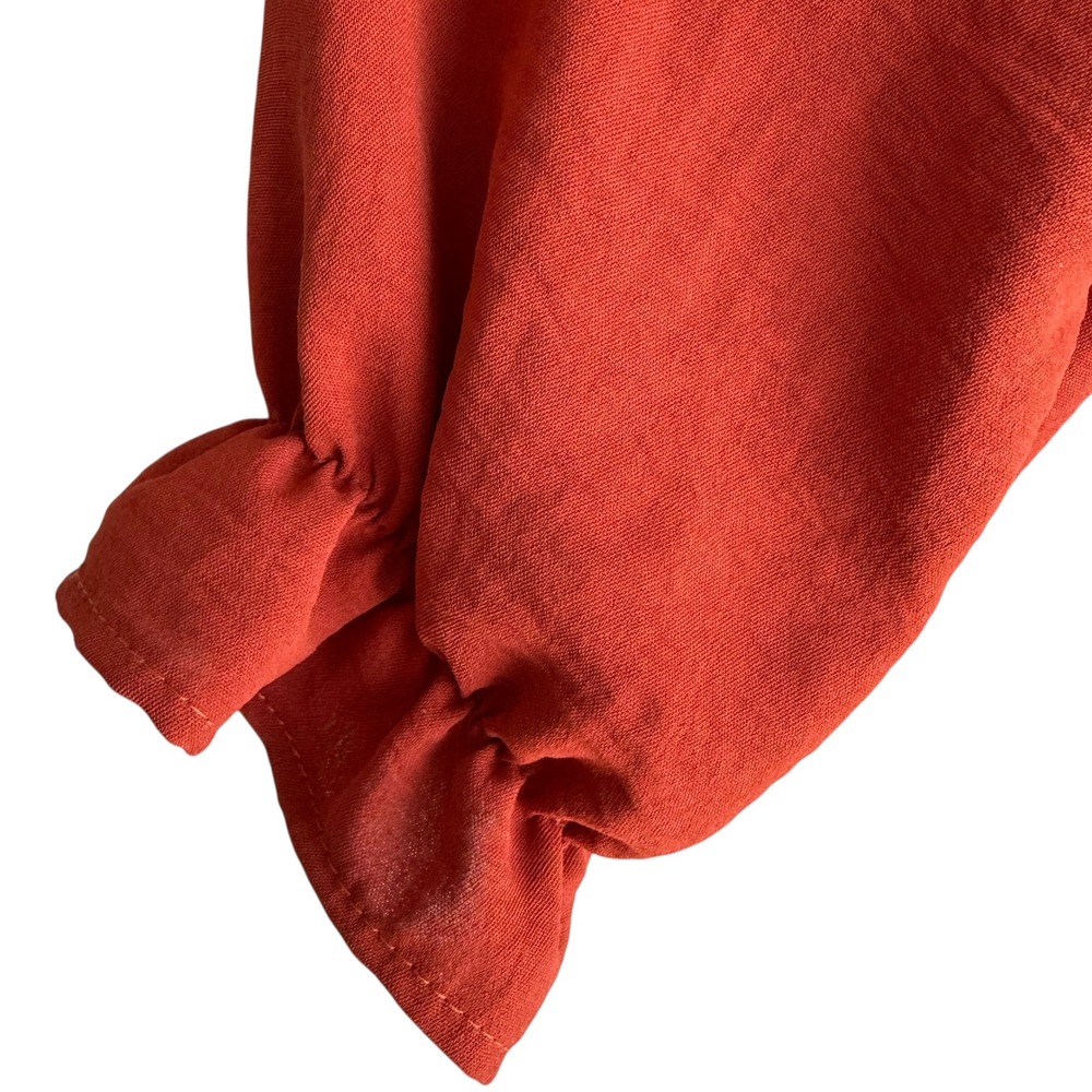 REB. IN J. Rust V-Neck Tiered 3/4 Sleeve Length Ladies Dress, Made in the USA, M - Picture 4 of 5